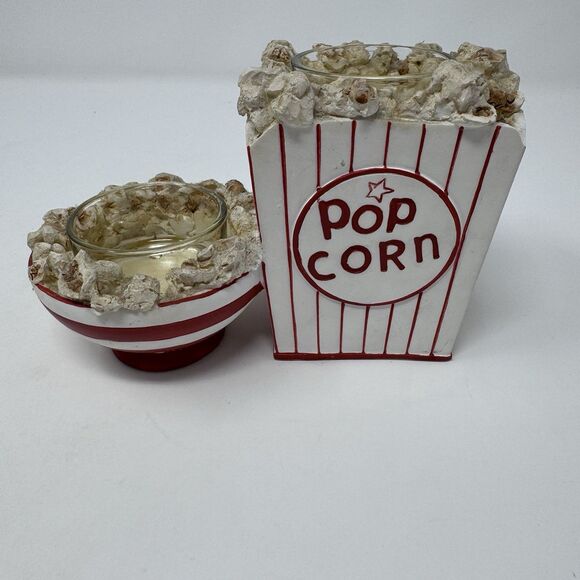 Vintage Yankee Candle Popcorn Tea Light Candle Holder Movie - Picture 3 of 9